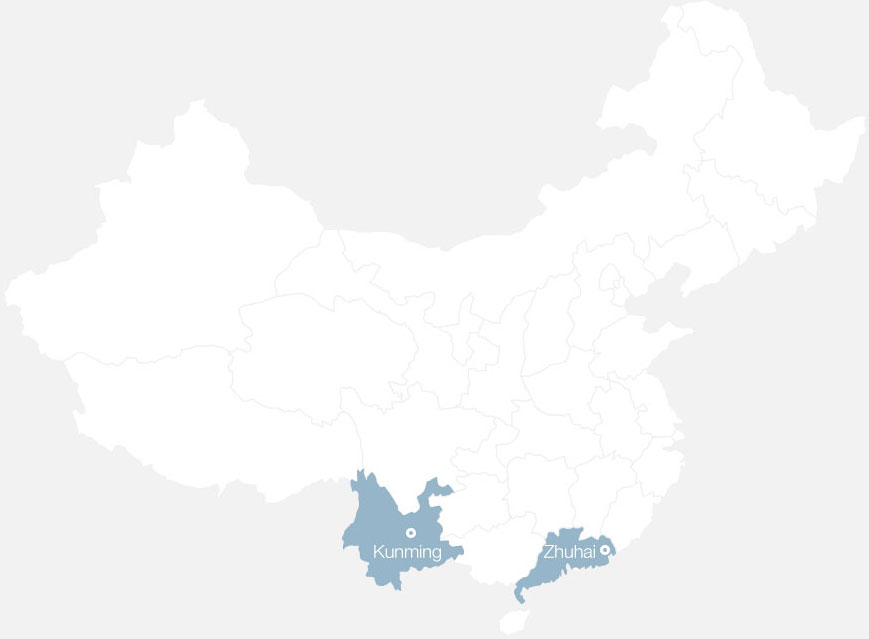 Map is Sanford World Clinics in China
